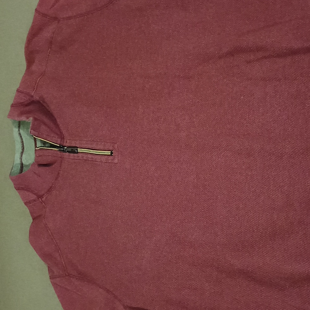 Tommy Bahamas Red Quarter Zip Long Sleeved Men's Size Large Sweater
